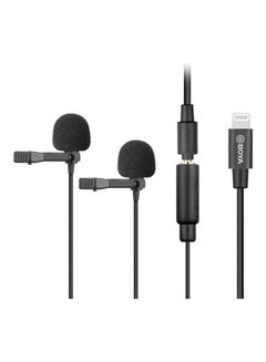 Buy Dual Lavalier Lightening Connector Microphone M2D BY-M2D Black in Egypt