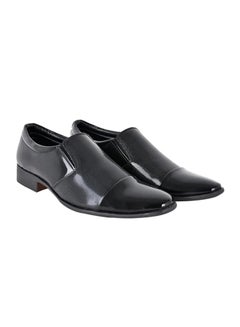 Buy Mens Glazed Slip-On Derby Shoes Black in UAE