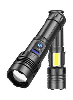 Buy Bright Cob Charging Flashlight Black 17.4x4.3x3.5cm in Saudi Arabia