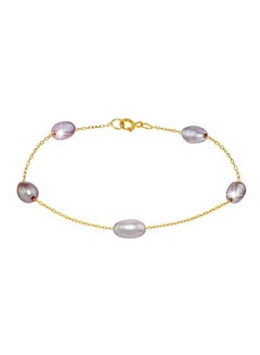 اشتري 10K Yellow Gold Pearl Bracelet في الامارات