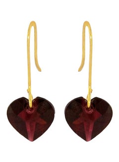 Buy 10 Karat Gold Heart Shaped Garnets Earrings in UAE
