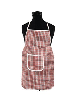 Buy Checkered Design Cotton Apron Red/White 56x77x1cm in Egypt