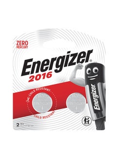Buy Energizer 2016 Lithium Coin battery Pack of 2 Silver in Egypt