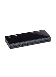 Buy USB 3.0 7-Port Hub With 2 Charging Ports Black in UAE