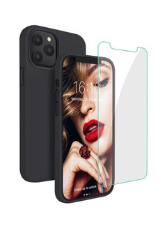 Buy Rock Pow Silicone Shockproof Case Cover With Tempered Screen Protector For Apple iPhone12/12 Pro black in UAE