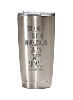 Buy Stainless Steel Travel Tumbler With Acrylic Lid Silver/Black 20ounce in UAE