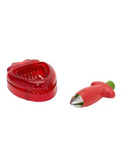 Buy Strawberry Slicer And Cutter Combo Set Red in Egypt