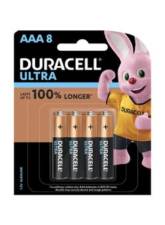 Buy Ultra Type AAA Alkaline Batteries, pack of 8 Black/Gold in UAE