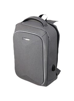 اشتري Polyester Laptop Backpack Bag With USB Charger Grey في مصر