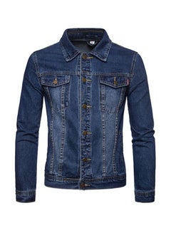 Buy Washed Denim Jacket Blue in UAE