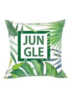 Buy Jungle Printed Decorative Pillow Green/White 45x45cm in UAE