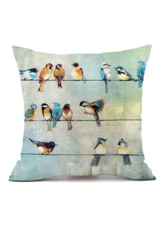 Buy Animal Printed Cushion Cover Grey/Blue/Black 45x45cm in UAE