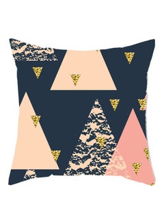 Buy Geometric Pattern Cushion Cover Blue/Pink/Beige in Saudi Arabia