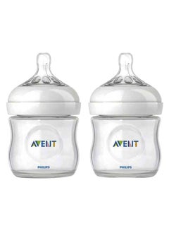 Buy Natural Baby Bottle, Easy To Hold And Grip, Soft Nipple, Pack Of 2 - Clear, 125 Ml in Saudi Arabia