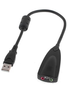 اشتري كابل محول لبطاقة الصوت ثلاثي الأبعاد بمنفذ USB 2.0 بقناة 7.1 أسود في مصر