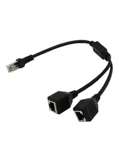 Buy 1 Male To 2 Female LAN Ethernet Network Splitter Extender Adapter Cable Black in UAE