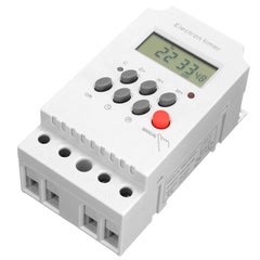 Buy AC 220V 25A Din Programmable Electronic Digital Timer Switch White 15 x 7 x 12cm in UAE