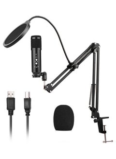 Buy Studio Recording USB Condenser Microphone Black in UAE