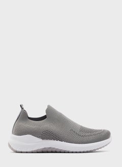 Buy Slip-On Knit Comfort Shoes Grey in Saudi Arabia