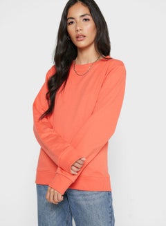 Buy Solid Pattern Sweatshirt Orange in UAE