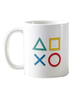 Buy Playstaton Buttons Printed Mug White/Green/Yellow in Saudi Arabia