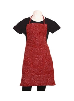 Buy 3-Piece Cotton Kitchen Apron Set Maroon in Egypt