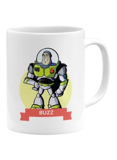 Buy Buzz Printed Ceramic Coffee Mug White/Red/Black in UAE