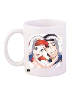 Buy The Little Mermaid Printed Coffee Mug White/Blue/Red in UAE