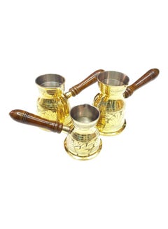اشتري طقم وعاء تسخين للقهوة العربية مصنوع من ألومنيوم من 3 قطع ذهبي في الامارات