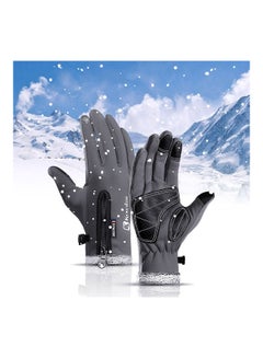 Buy Winter Warm Gloves Fleece Windproof Waterproof Touchscreen Sports Cycling Skiing Bicycle Outdoor Work Gloves 0.087kg in UAE