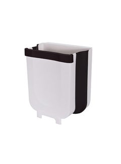 Buy Portable Trash Can for Hanging over Kitchen Drawer White/Black 25 x 18 x 22cm in Egypt