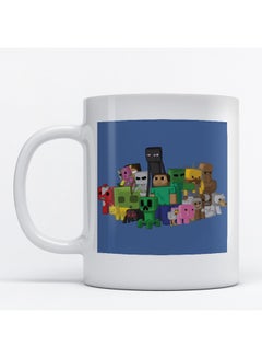 Buy Minecraft Printed Mug White/Blue 9.2x7.7cm in Saudi Arabia