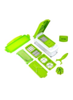 Buy 10-In-1 Nicer Dicer Plus Vegetable Cutter Set Green/Silver in UAE