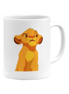 Buy The Lion King Simba Printed Ceramic Coffee Mug White/Yellow/Orange in UAE