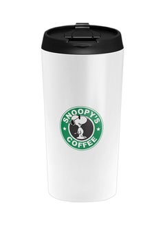 Buy StarBucks Snoopy Printed Stainless Steel Tumbler White/Green/Black in UAE