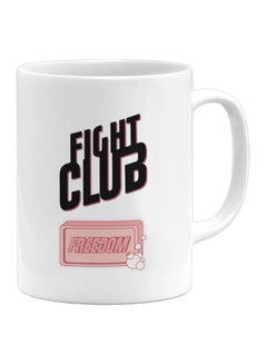 Buy Freedom Fight Club Class Film Printed Coffee Mug White/Black/Red in Saudi Arabia