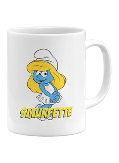 Buy Smurfette Printed Coffee Mug White/Blue/Yellow in UAE