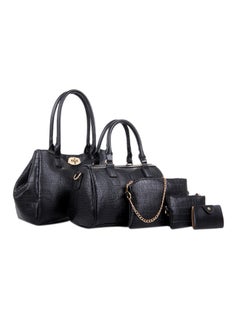 Buy 5-Piece Crocodile Pattern Bags Black in UAE