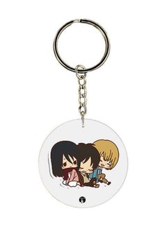 Buy Double Sided Attack On Titan Printed Keychain Black/Yellow/Silver in Saudi Arabia