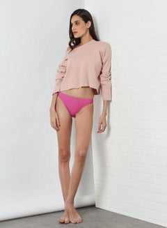 اشتري Textured Bikini Bottom Pink في السعودية