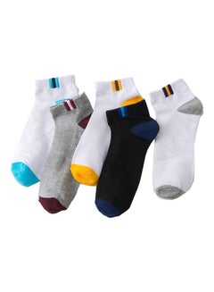 Buy 5 Pairs Of Colour Block Low Cut Socks Multicolour in UAE