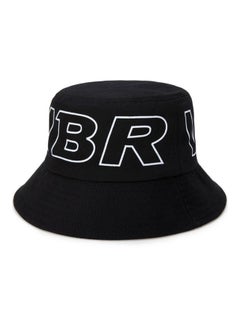 Buy Letter Printed Sun Protection Hat Black/White in UAE