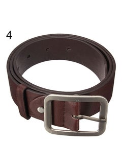 Buy Men's Stylish Casual Waistband PU Leather Pin Buckle Waist Strap Business Belt Coffee in UAE