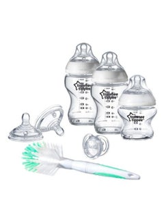 Buy Closer to Nature Glass Baby Bottle Starter Set, Breast-Like Teat With Anti-Colic Valve -Assorted, Clear in UAE