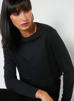 Buy Kaylee Crop Sweatshirt Black in Saudi Arabia