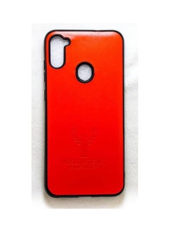 اشتري Back Leather Cover For Samsung Galaxy A11 Red في مصر