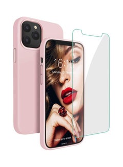 Buy Slim Stylish Protective Case With Tempered Screen Protector For iPhone12/12 Pro Sand Pink in UAE