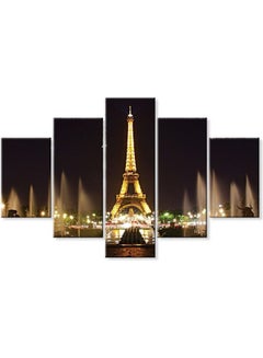 Buy 5-Piece Contemporary Design Framed Vinyl Tableau Multicolor 100x45cm in Egypt