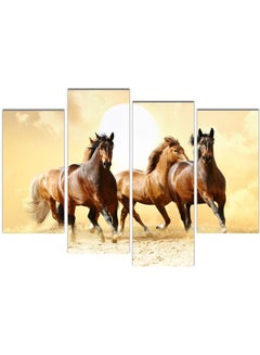 Buy 4-Piece Animals Design Framed Vinyl Tableau Multicolor 70x100cm in Egypt