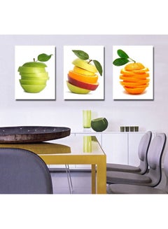 Buy 3-Piece Food & Beverages Design Framed Vinyl Tableau Multicolor 90x30cm in Egypt